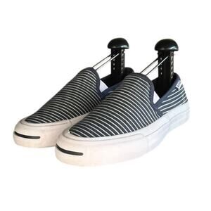 Converse x Jack Purcell Railroad Stripe Slip-On Sneakers Shoes Size 5.5 Blue